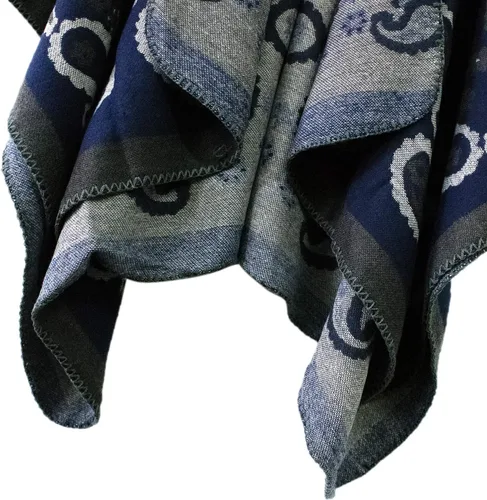 Miniatura 223 de Urban CoCo Poncho de colores para mujer, chal con frente abierto, color en bloques