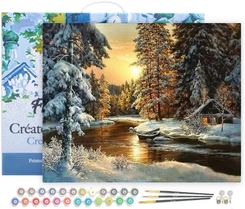 Miniatura 80 de Figured'Art - Juego de pintura por números, lienzo enrollado sin marco, para manualidades, para adultos, 16 x 20 pulgadas, jarrón de peonías
