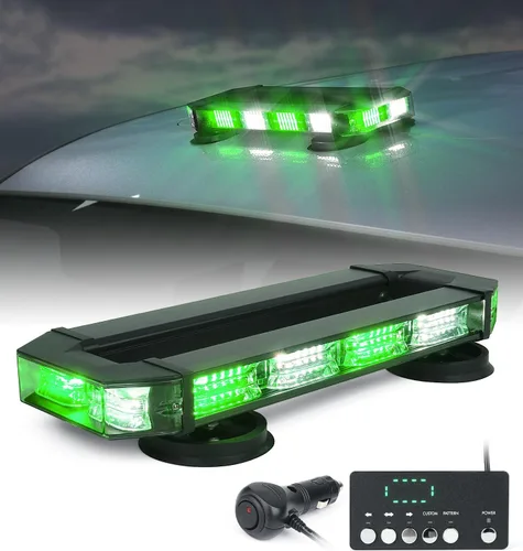 Miniatura 10 de LUMENIX Barra de luces estroboscópicas de baliza para techo, barra de luces LED ámbar de seguridad de tráfico de emergencia con base magnética