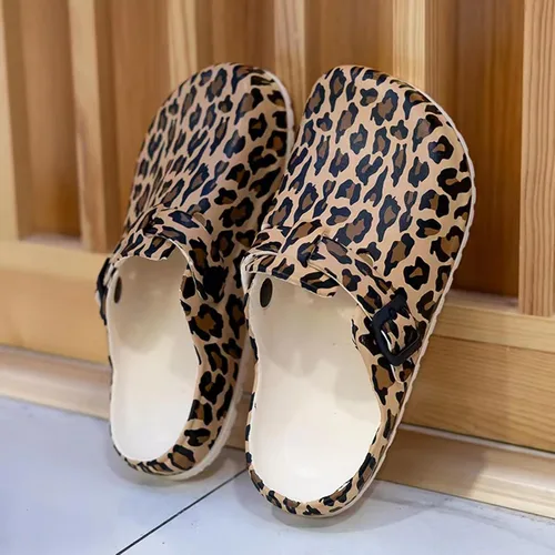 Miniatura 3 de Zuecos de jardín para mujer, zapatos cómodos de EVA sin cordones, bonitos zuecos impermeables impresos para enfermeras, hogar, exteriores, cocina