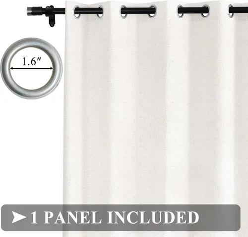 Miniatura 3 de Fcosie Cortinas de lino de 50 pulgadas de ancho x 63 pulgadas de largo, paneles de cortina filtrantes de luz, paneles de cortina con ojales