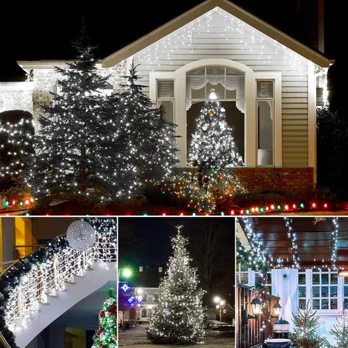 Miniatura 6 de Luces de Navidad para exteriores, 300 luces LED de 108 pies con 8 modos, enchufe de extremo a extremo, certificado UL, guirnalda de luces
