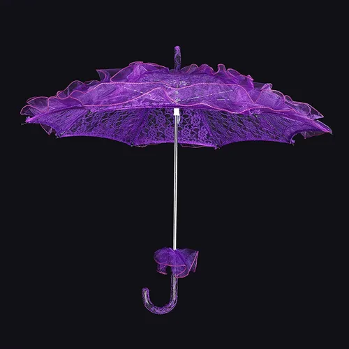 Miniatura 4 de Paraguas de algodón de encaje nupcial para bodas Baile Fotografía Prop (Rojo) ()
