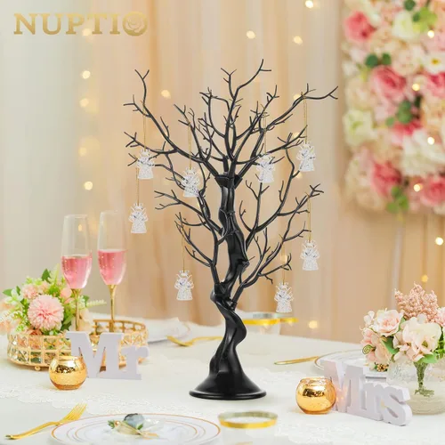 Miniatura 3 de NUPTIO Árbol Artificial Negro de Halloween: 22.8 pulgadas de Alto Exhibidor de Ornamentos Navideños Árboles Falsos Manzanita Ramas Decorativas