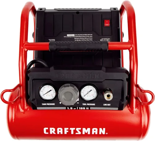 Miniatura 5 de Craftsman - Compresor de aire, 3 galones, 1,5 HP Max 155 Psi, sin aceite, portátil, color rojo, modelo CMXECXA0200341