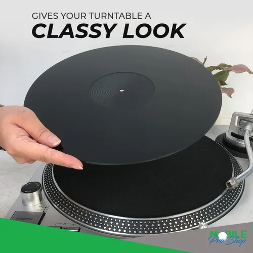 Miniatura 5 de Tapete acrílico para tocadiscos – Tapete acrílico para reproductores de discos de vinilo LP – Mejora la calidad de sonido y proporciona graves más