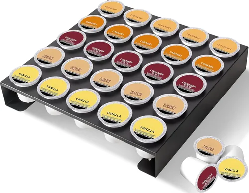MyLifeUNIT Organizador de tazas K para cajón montado en la pared, soporte de almacenamiento de cápsulas de café para estación de café, oficina y
