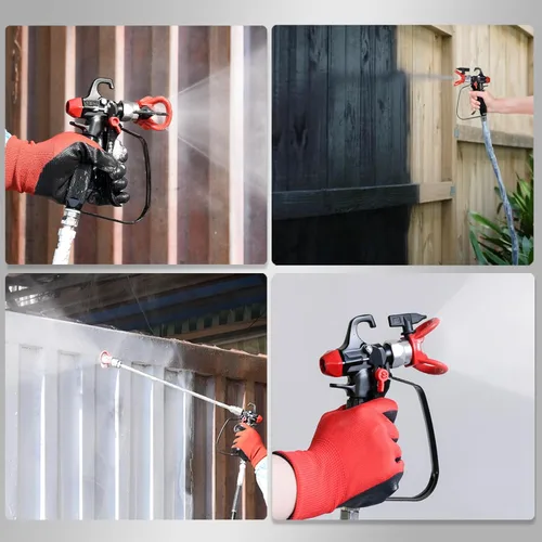 Miniatura 5 de AEROPRO Tools Pistola pulverizadora de pintura sin aire con 5 puntas de pulverización y 10 filtros, junta giratoria de alta presión de 3600 PSI, kit