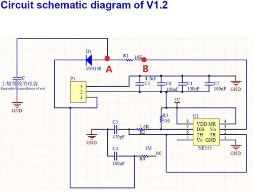 Miniatura 5 de 5 piezas de módulo de sensor de humedad del suelo capacitivo analógico 3.3~5.5V, sensores de detección de humedad resistentes a la corrosión