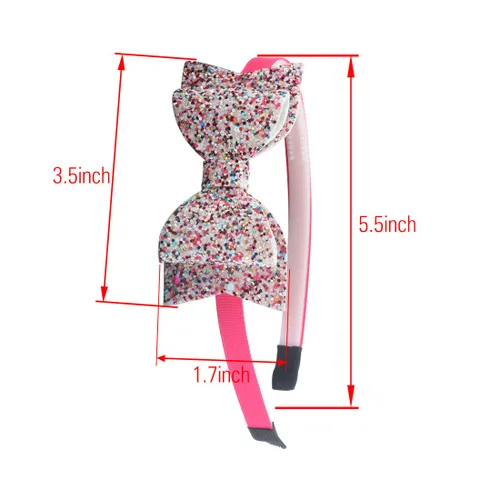 Miniatura 3 de XIMA 10 diademas de plástico con lazo de lentejuelas brillantes para niños, accesorios para el cabello Combinados