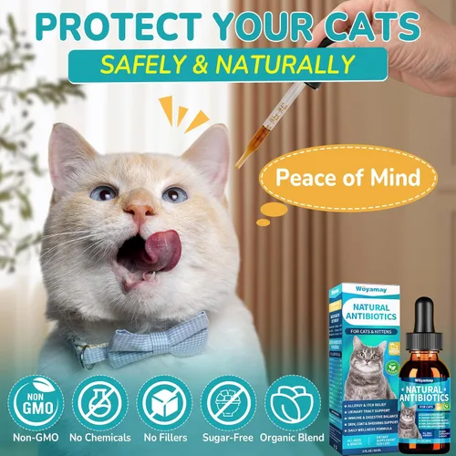 Miniatura 7 de Woyamay Antibióticos para Gatos, Antibiótico Natural para Alivio de Alergia, Salud del Tracto Urinario, Alivio de la Picazón y Cuidado