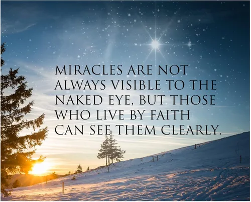 Miracles Not Always Visible to the Naked Eye - Snow Sunset Inspirational Wall Art - Starry Night Motivational Wall Art For Living Room Decor, Home