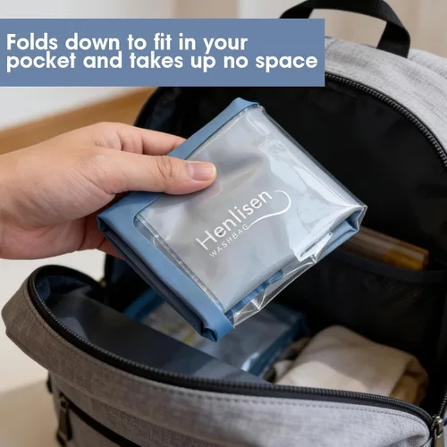 Miniatura 9 de Bolsa de Lavado Máquina de Lavar Portátil para Camping Viajes Lavandería Bolsa de Lavado Ropa de Bebé Lavadora Manual Bolsas Secas Lavado de Manos