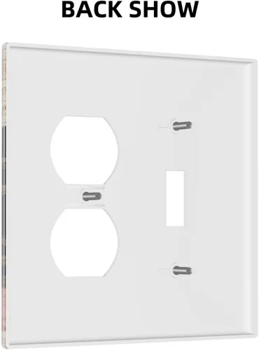 Miniatura 361 de Placa Decorativa de Pared de Granja Rústica con Cuerno de Madera para Puerta de Granero 1 Banda Duplex Cubiertas de Toma Eléctrica Soltera