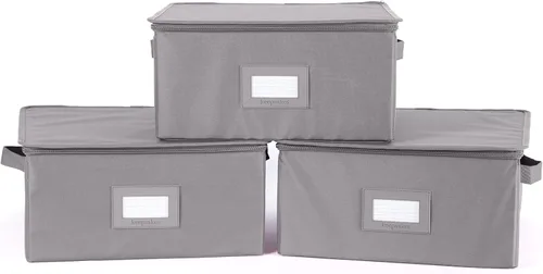 Miniatura 72 de Covermates Keepsakes - Juego de cajas de almacenamiento con cierre de cremallera, paquete de 3 cubos organizadores de poliéster resistente, diseño
