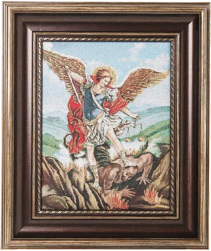 Miniatura 12 de HZMAN Pintura de Jesús María y José de la Santa Familia, tejido retro hecho a mano, póster de personaje de la familia sagrada para pared, marcos