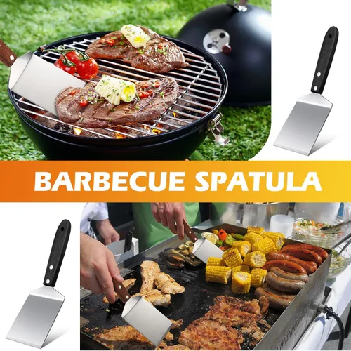 Miniatura 5 de BBTO 20 espátulas pequeñas para pizza, espátula de acero inoxidable para servidor de galletas con mango de madera, pastel de galletas a granel, pala