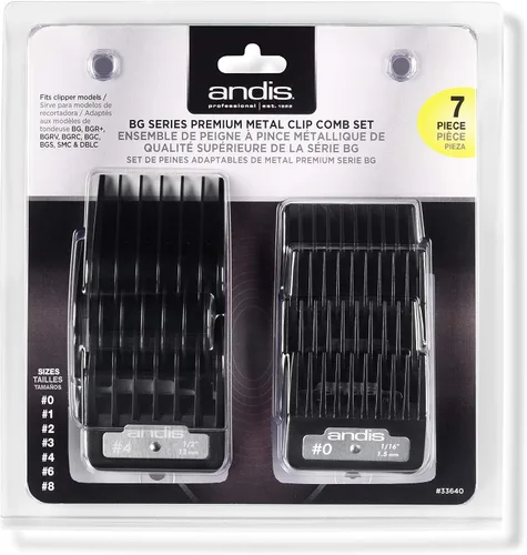Miniatura 3 de Andis 33640 BG-Series Premium Metal Clip Peine Set – Proporciona cuchillas de corte afiladas con un rendimiento duradero, disponible en 7 tamaños