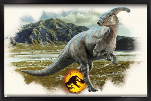 Miniatura 7 de Trends International Jurassic World: Dominion - Póster de pared focal de Parasaurolophus, 22.375 x 34 pulgadas, versión enmarcada de madera