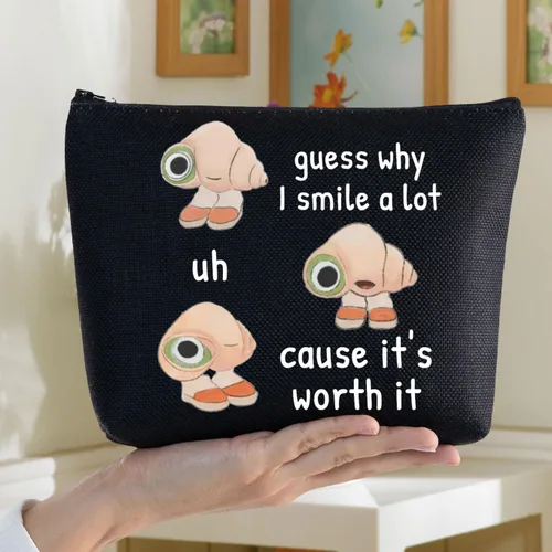 Miniatura 7 de BWWKTOP Marcel Fan - Bolsa de maquillaje cosmética The Shell Animation, regalos inspirados en la animación, adivina por qué sonríe mucho Uh Cause