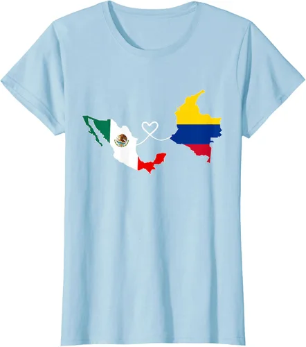 Miniatura 25 de Camiseta Half Colombian Half Mexican Flag Map DNA Mexico Colombia