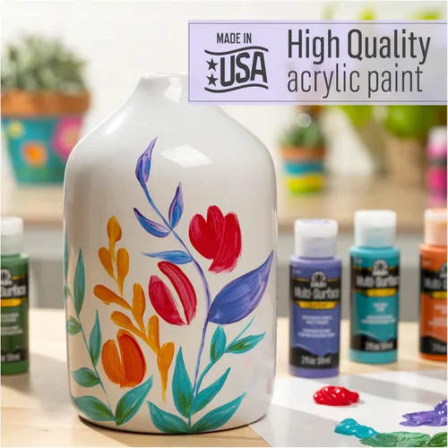 Miniatura 4 de FolkArt Pintura acrílica para manualidades multisuperficie, 8 onzas, rosa bebé