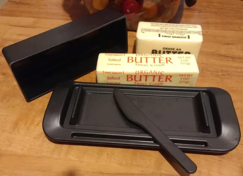 Miniatura 3 de Mantequillera de bambú con tapa y cuchillo, pequeño recipiente para mantequilla para un palo de mantequilla, recipiente para mantequilla