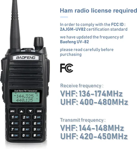 Miniatura 6 de BaoFeng Radio BaoFeng UV-82 Radio de jamón 144-148/420-450Mhz Radio de 2 vías con cable de programación FTDI de largo alcance de doble banda Radio