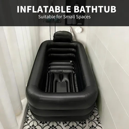 Miniatura 7 de Bañera portátil para adultos – Baño de hielo y bañera de hidromasaje para la recuperación de atletas, spa en casa – Bañera inflable grande de 62.2 x