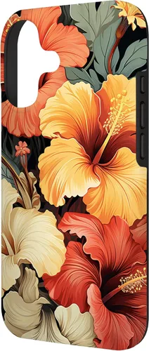 Miniatura 2 de Hawaiian Tropical Design Yellow Red Hibiscus Plumeria Case for iPhone 17