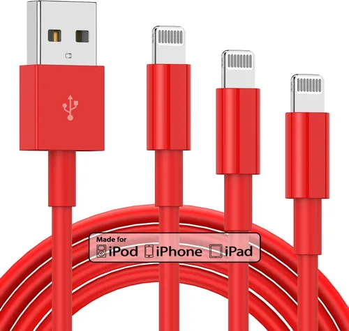 Miniatura 22 de Paquete de 3 cables de 10 pies con certificación MFi de Apple, cable largo de carga, Lightning a USB, carga rápida de 2.4 A, para iPhone 12/11/11