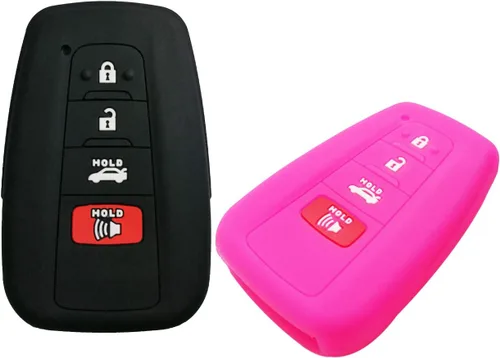 Miniatura 6 de 2 piezas de funda protectora completa de goma para llavero inteligente de 4 botones, cubierta de piel remota, sin llave, para Toyota Highlander 2