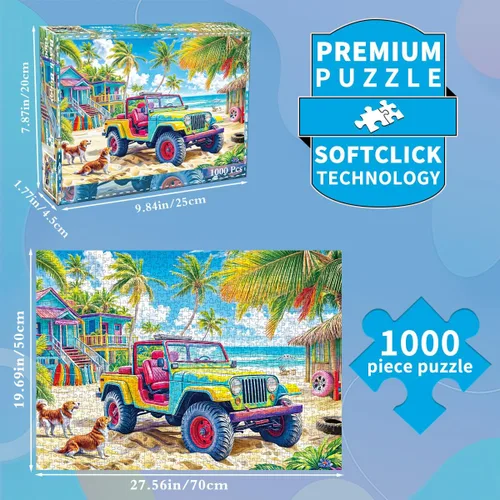Miniatura 4 de Rompecabezas para adultos de 1000 piezas Rompecabezas de 1000 piezas para adultos Rompecabezas de 1000 piezas - Colorido Buggy de Playa Beach Buggy