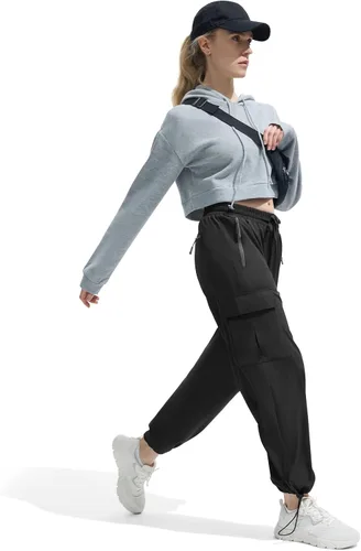 Miniatura 5 de FARUNGS Pantalones cargo de secado rápido, ligeros, tácticos, con 5 bolsillos, para mujer, cintura elástica y resistentes al agua