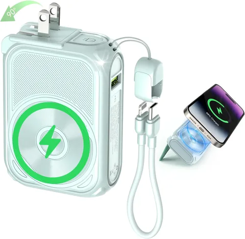 Miniatura 11 de SEANCHEER Cargador portátil P05, banco de energía magnético, pequeño banco de energía inalámbrico, paquete de batería de 10000 mAh esenciales