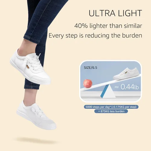 Miniatura 4 de STQ Zapatos sin cordones para mujer, zapatillas de lona clásicas de moda