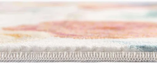 Miniatura 4 de Unique Loom Blossom Collection Ashley - Alfombra rectangular de 9 x 12 pies, color marfil y azul claro