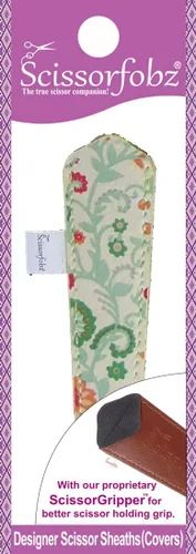 Miniatura 56 de Fundas protectoras para tijeras de diseñador, 4 unidades, tamaño surtido, diseño floral victoriano azul #4-304 Jardín floral victoriano azul