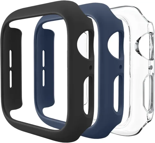 Miniatura 8 de Paquete de 3 fundas compatibles con Apple Watch de 1.732 pulgadas Series 6/5/4/SE, carcasa rígida de PC parachoques marco