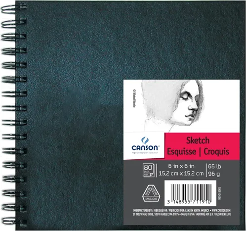 Miniatura 10 de Canson Artist Series - Cuaderno de bocetos con alambre, 8 x 8 pulgadas, 160 páginas (65 libras/3.39 oz), papel de artista para adultos