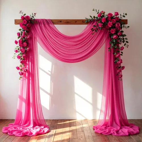 Miniatura 23 de Tela Negra para Drapeado de Arco de Boda 1 Panel 30'' x 20 Pies Cortinas Negras Tela Transparente Telón de Fondo Telas para Drapeado de Arco