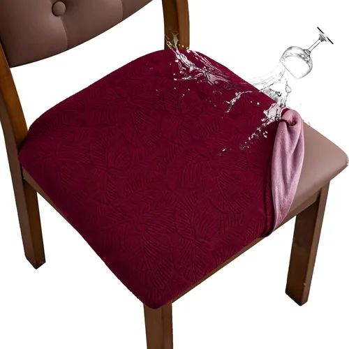 Miniatura 10 de Funda de asiento impermeable para silla de comedor, fundas de asiento lavables para sillas de cocina (negro, 4 piezas)