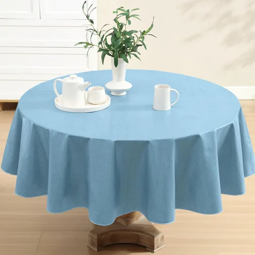 Miniatura 18 de Newbridge Basketweave - Mantel con parte trasera de franela de vinilo de color sólido, aspecto texturizado de tejido de cesta, mantel impermeable
