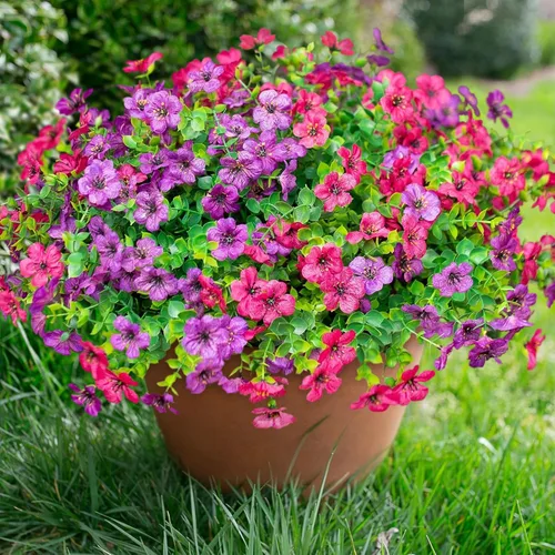 Miniatura 12 de florisso Plantas Artificiales Falsas Flores para Decoración Exterior, 12 Paquetes Margarita de Seda Sintética con Aspecto Real Resistente a UV