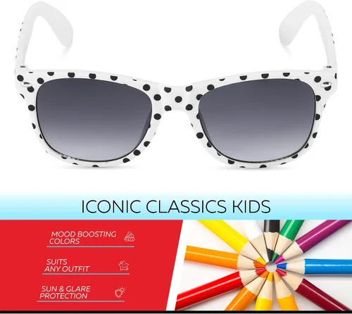 Miniatura 250 de Retro Rewind Lentes de sol para niños y niñas de 3 a 12 años, inastillables, UV400, lentes de sol para niños pequeños