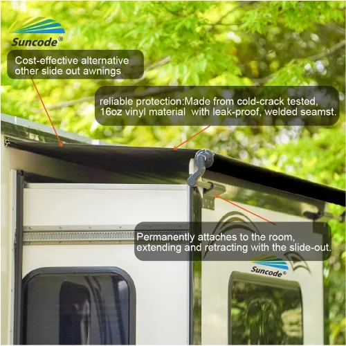 Miniatura 5 de Toldo deslizante superior Suncode Negro Toldo deslizante para autocaravana Protección deslizante Diseñado modularmente para autocaravanas, remolques