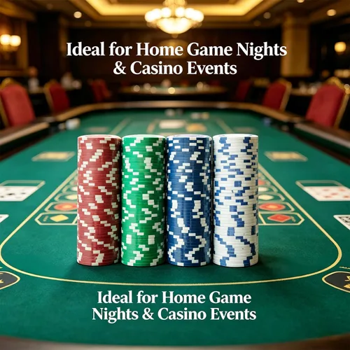 Miniatura 8 de SEETOOOGAMES 200 fichas de póquer de casino a rayas de 0.41 oz de arcilla compuesta, 4 colores (rojo, verde, blanco y azul)