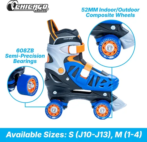Miniatura 3 de Chicago Skates Glitzy - Patines de ruedas para niños, patines ajustables para niñas y niños, ruedas iluminadas, patines cuádruples duraderos