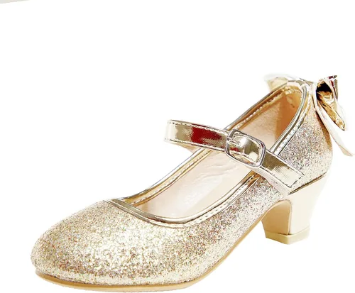 Zapatos de vestir para niñas, zapatos de princesa de tacón bajo, zapatos planos Mary Jane para fiestas de bodas y niños pequeños