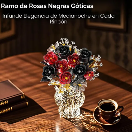 Miniatura 4 de Juego de construcción de ramo de rosas para adultos, regalos para mujeres, adolescentes, parejas, mamá, esposa, novia, colección de botánicos